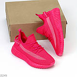 Яскраві текстильні неонові рожеві літні кросівки взуття жіноче, фото 2