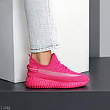 Яскраві текстильні неонові рожеві літні кросівки взуття жіноче, фото 7