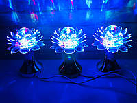 Яркая, Вращающаяся диско лампа Led full color rotating lamp светодиодная Лилия DISCO CB 0319. Лучшая Цена!