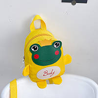 Дитячий рюкзак A-6864 Frog з ремінцем антивтрати Yellow