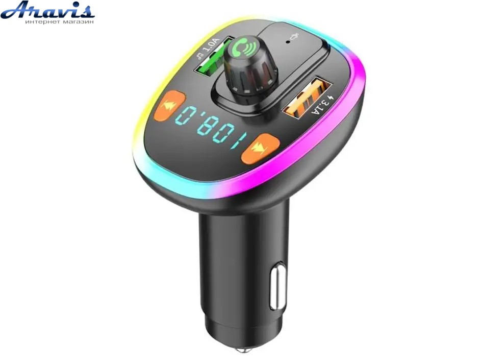 FM модулятор Bluetooth Q13 BT5.0 RGB підсвітка PD18W мікрофон