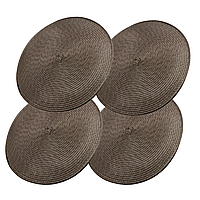 Комплект з 4-х круглих килимків сервіровки, Кавовий sl