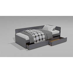 Односпальне ліжко з ящиками Еверест Соната-800 80х190 см Графіт (DTM-5578)