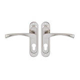 Ручка на планці Bravo 50мм нікель/мат нікель + замок 1250/40 нікель англ. 68мм 3кл, фото 3