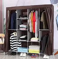 Складной портативный тканевый шкаф для хранения одежды и вещей на 4 секции универсальный мобильный органайзер