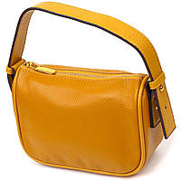 Красивая сумка на плечо кросс-боди из натуральной кожи 22100 Vintage Желтая un