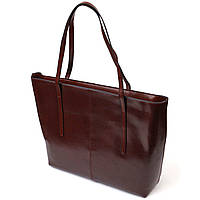 Практичная сумка шоппер из натуральной кожи 22103 Vintage Коричневая un