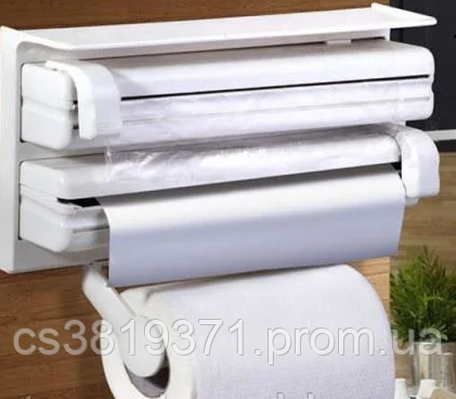 Кухонный тройной держатель Triple Paper Dispenser 3 в 1 для бумажных полотенец пищевой пленки и фольги - фото 2 - id-p2196462590