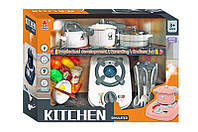 Игрушка Кухонный набор 096D-4A с плитой и аксессуарами, батарейка, музыка, свет, пар, коробка 51,5*17,5*38