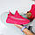 Яскраві текстильні неонові рожеві літні кросівки, фото 4