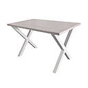 Стіл обідній з металу (80х80) і ДСП Тайм 750/1200/750 Метал-Дизайн Білий оксамит, фото 3