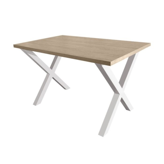 Стіл обідній з металу (80х80) і ДСП Тайм 750/1200/750 Метал-Дизайн Білий оксамит, фото 1