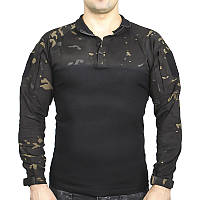 Сорочка тактична убокс Pave Hawk PLY-11 Camouflage Black 3XL чоловіча з кишенями на рукавах на липучках