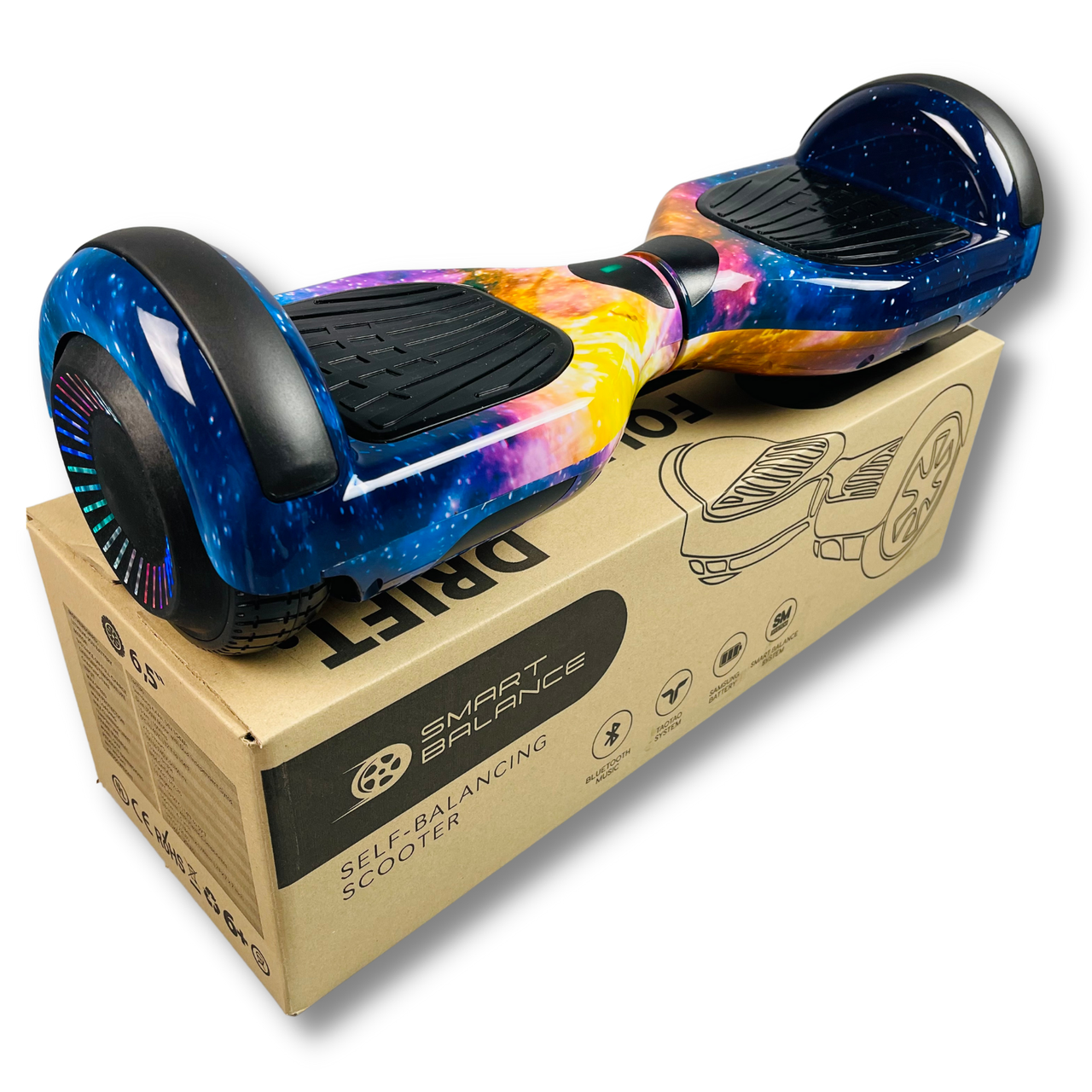 Гіроборд SMART BALANCE U6 Pro 2024 6.5" Галактика + Bluetooth колонка і підсвітка колес, фото 1
