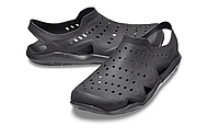 Мужские сандалии аквашузы крокс Crocs Swiftwater Wave Sandal Black/Black.