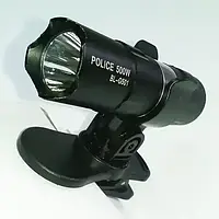Фонарик BL-G501 Bailong Police светодиодный с прищепкой