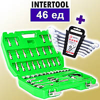 Универсальный набор авто инструментов, Комплект инструментов для машины 46ед (1/4) + набор ключей 6шт, DGT