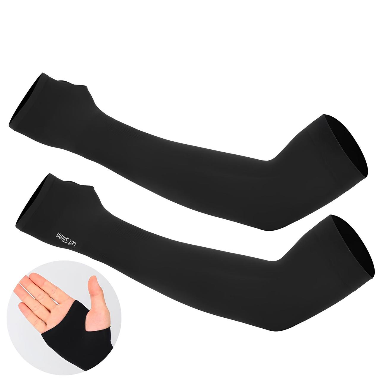 Мітенки дуже тонкі захисні рукави без пальців чорного кольору з написом Lets Silim