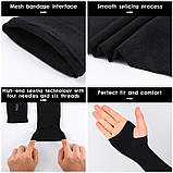 Мітенки дуже тонкі захисні рукави без пальців чорного кольору з написом Lets Silim, фото 2