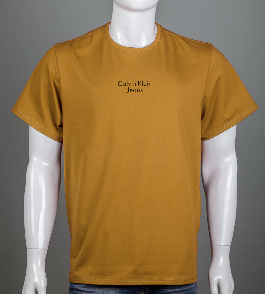Футболка супер-батал Calvin Klein Jeans 2303сб (Уп.2шт 5XL,6XL), Гірчиця