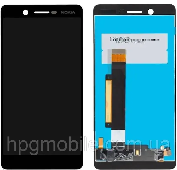 Дисплей для Nokia 7 Dual Sim модуль (екран та сенсор) з рамкою, оригінал, Чорний, фото 1