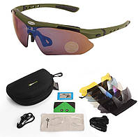 Захисні  окуляри тактичні з поляризацією - RockBros -5 комплектів лінз-Олива.store
