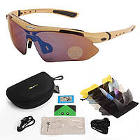 Защитные очки тактические с поляризацией- RockBros -5 комплектов линз-койот.store