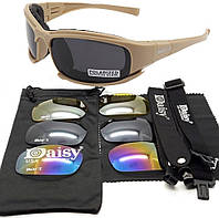Захисні тактичні сонцезахисні окуляри Daisy X7 койот.ударостійкі.4 змінні лінзи.store