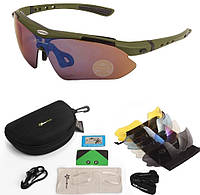 Защитные солнцезащитные очки тактические с поляризацией- RockBros -5 комплектов линз-Олива.store