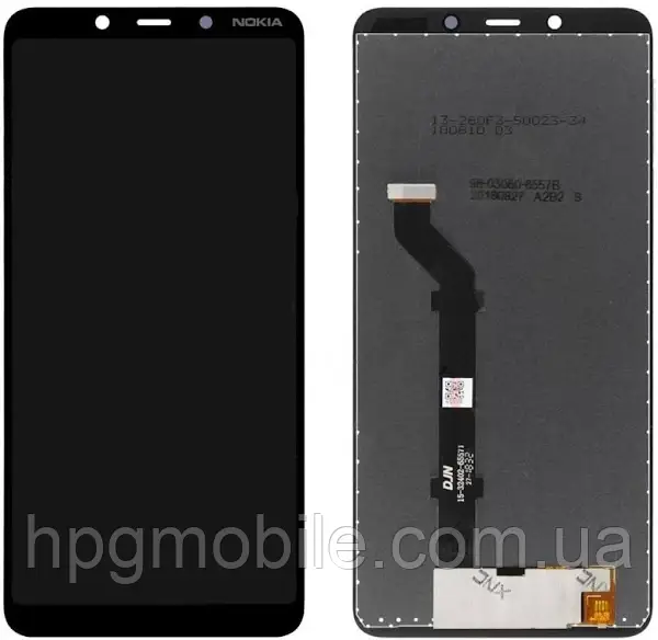 Дисплей для Nokia 3.1 Plus Dual Sim модуль (екран та сенсор) оригінал, Чорний, фото 1