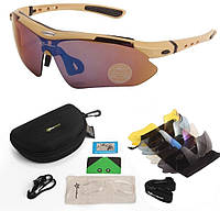Защитные солнцезащитные очки тактические с поляризацией- RockBros -5 комплектов линз-Койот.store