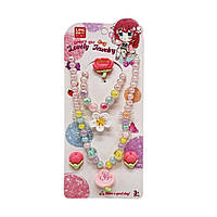 Біжутерія дитяча B4327 намисто, браслет, резиночка, кліпси (Pink) un
