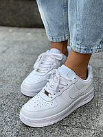 Женские кроссовки Nike Air Force 1 Low, кожа, белый, Вьетнам Найк Еір форс шкіряні білі