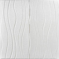 Al М'яка 3D-панель самоклейна декоративна для стелі на стіну 3д самоклейка мийна хвиля 700x700x7мм