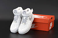 Жіночі кросівки Nike Air Force 1 Mid, шкіра, білий, рефлектив, В'єтнам