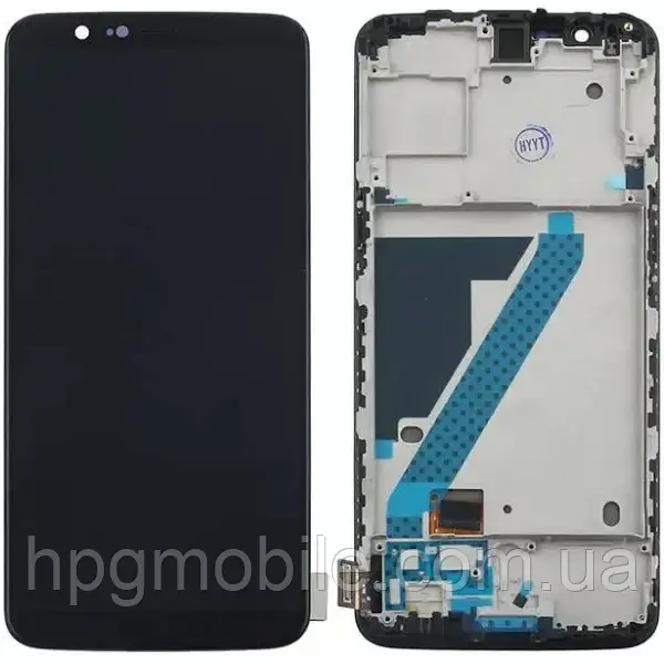 Дисплей для OnePlus 5T IPS модуль (екран та сенсор) з рамкою, Чорний, фото 1