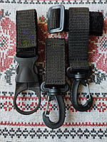 Тактический набор держателей с карабинами на черной стропе