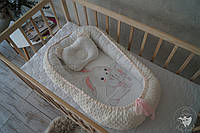Кокон-позиціонер для новонароджених Baby Comfort Зайчик молочний + подушечка un