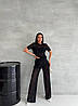 Легкий костюм складається з широких штанів з високою талією та футболки, фото 8
