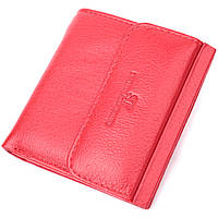Яркий небольшой женский кошелек с монетницей снаружи из натуральной кожи ST Leather 22543 Красный un