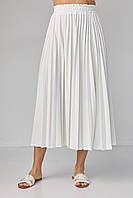 Плиссированная юбка миди - молочный цвет, S (есть размеры) un