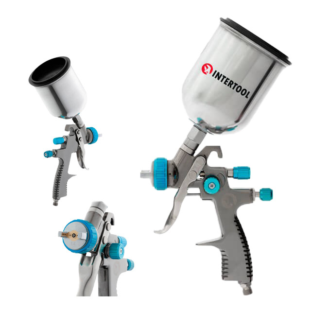 Фарбопульт пневматичний LVLP BLUE професійний, форсунка 1,4 мм, 1,5 бар, INTERTOOL PT-0133, фото 1
