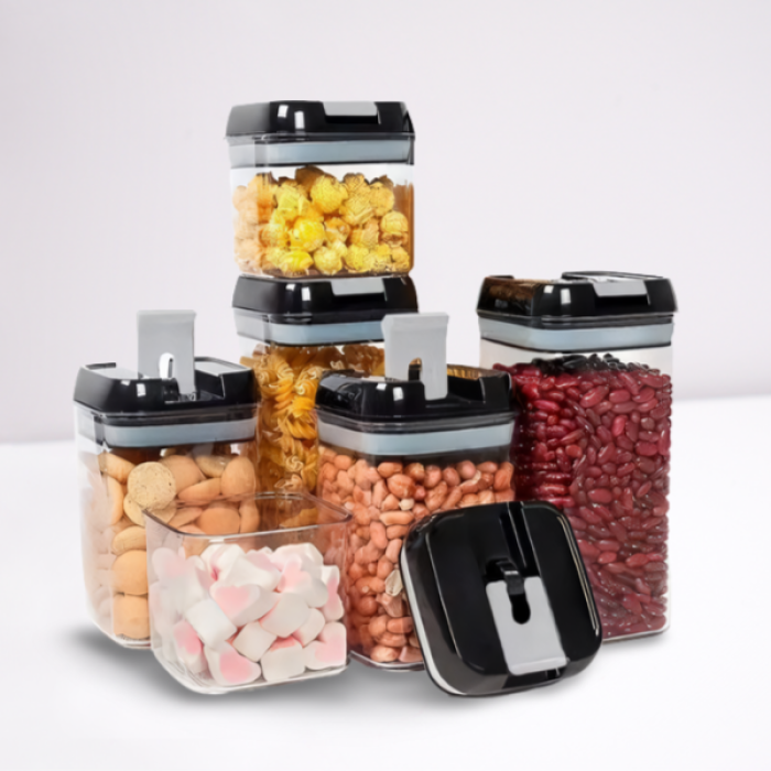 Органайзер для сыпучих food storage container пластиковые емкости на хранение еды круп 6 контейнеров в кухню