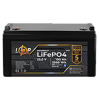 Аккумулятор LP LiFePO4 25,6V - 100 Ah (2560Wh) (BMS 100A/50А) пластик Smart BT i
