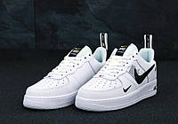 Кроссовки Nike Air Force White Black Low | Мужские кроссовки | Обувь найк аир форс для прогулок 42