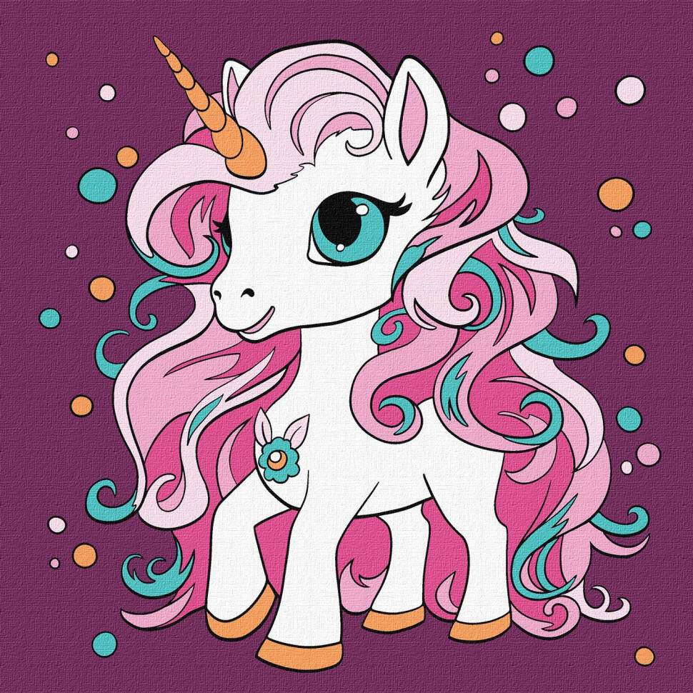 Картина за номерами "Чарівна одноріжка" KHO6108 25х25см