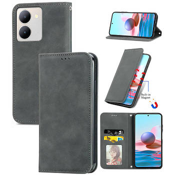 Чохол-книжка Skin Feel Leather Wallet для Vivo Y36 / Y78 5G Grey