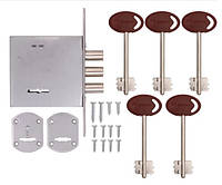 Замок врезной Шерлок 04.06-S сувальдный, 3-х ригельный (12мм), 5кл