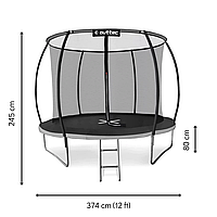 Батут Outtec Premium 12ft (374см) черно-серый с внутренней сеткой i