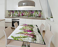 Наклейка 3Д виниловая на стол Zatarga «Ажурная лента» 650х1200 мм для домов, квартир, столов, IX, код: 6510254